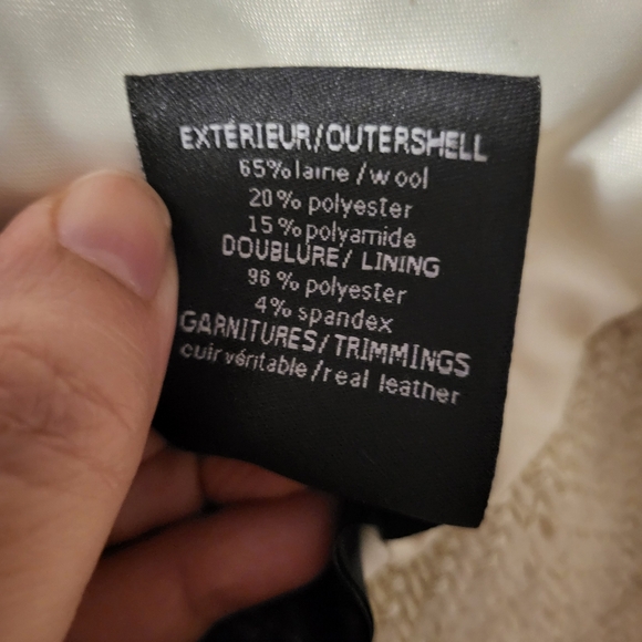 Mackage women's wool leather cream pea coat size M - Picture 10 of 10